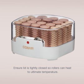 Conair Double Ceramic Hot Rollers for Long, Medium, and All Hair - Hair Curler - Hair Roller Clips Included - 1/2 inch, 3/4 inch, and 1 inch Rollers