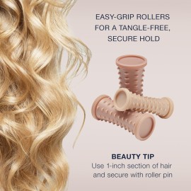 Conair Double Ceramic Hot Rollers for Long, Medium, and All Hair - Hair Curler - Hair Roller Clips Included - 1/2 inch, 3/4 inch, and 1 inch Rollers