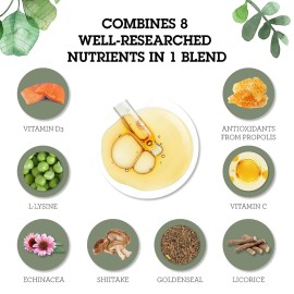 Quantum Health SuperLysine+ Liquid Immune Support Supplement - Powerful Lysine Echinacea Vitamin D3 Bee Propolis & Shitake Daily Wellness Blend for Women & Men, Fast Absorption - 2 Ounce Quantum Health SuperLysine+ Liquid Immune Support Supplement - Powerful Lysine Echinacea Vitamin D3 Bee Propolis & Shitake Daily Wellness Blend for Women & Men, Fast Absorption - 2 Ounce