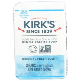 Kirk\'s Natural Castile Soap Original - 4 oz Each, 3 ct