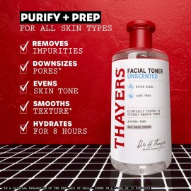 THAYERS Alcohol-Free, Hydrating, Unscented Witch Hazel Facial Toner with Aloe Vera Formula, Vegan, Dermatologist Tested and Recommended, 12 Oz (Packaging May Vary) THAYERS Alcohol-Free, Hydrating, Unscented Witch Hazel Facial Toner with Aloe Vera Formula, Vegan, Dermatologist Tested and Recommended, 12 Oz (Packaging May Vary)
