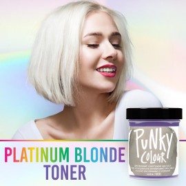 Punky Platinum Blonde Toner Semi Permanent Conditioning Hair Color, Non-Damaging Hair Dye, Vegan, PPD and Paraben Free, lasts up to 25 washes, 3.5oz Punky Platinum Blonde Toner Semi Permanent Conditioning Hair Color, Non-Damaging Hair Dye, Vegan, PPD and Paraben Free, lasts up to 25 washes, 3.5oz