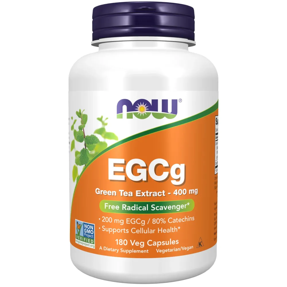 NOW Foods Supplements, EGCg Green Tea Extract ,Dietary,400 mg, Free Radical Scavenger*, 180 Veg Capsules