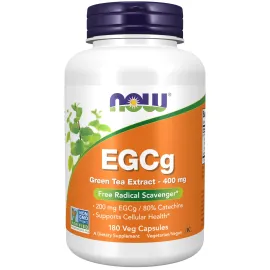 NOW Foods Supplements, EGCg Green Tea Extract ,Dietary,400 mg, Free Radical Scavenger*, 180 Veg Capsules