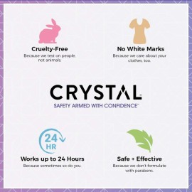 CRYSTAL Mineral Deodorant Stick - Unscented Body Deodorant With 24-Hour Odor Protection, Non-Staining & Non-Sticky, Aluminum Chloride & Paraben Free, 4.25 oz, (2 Pack) (Packaging May Vary) CRYSTAL Mineral Deodorant Stick - Unscented Body Deodorant With 24-Hour Odor Protection, Non-Staining & Non-Sticky, Aluminum Chloride & Paraben Free, 4.25 oz, (2 Pack) (Packaging May Vary)