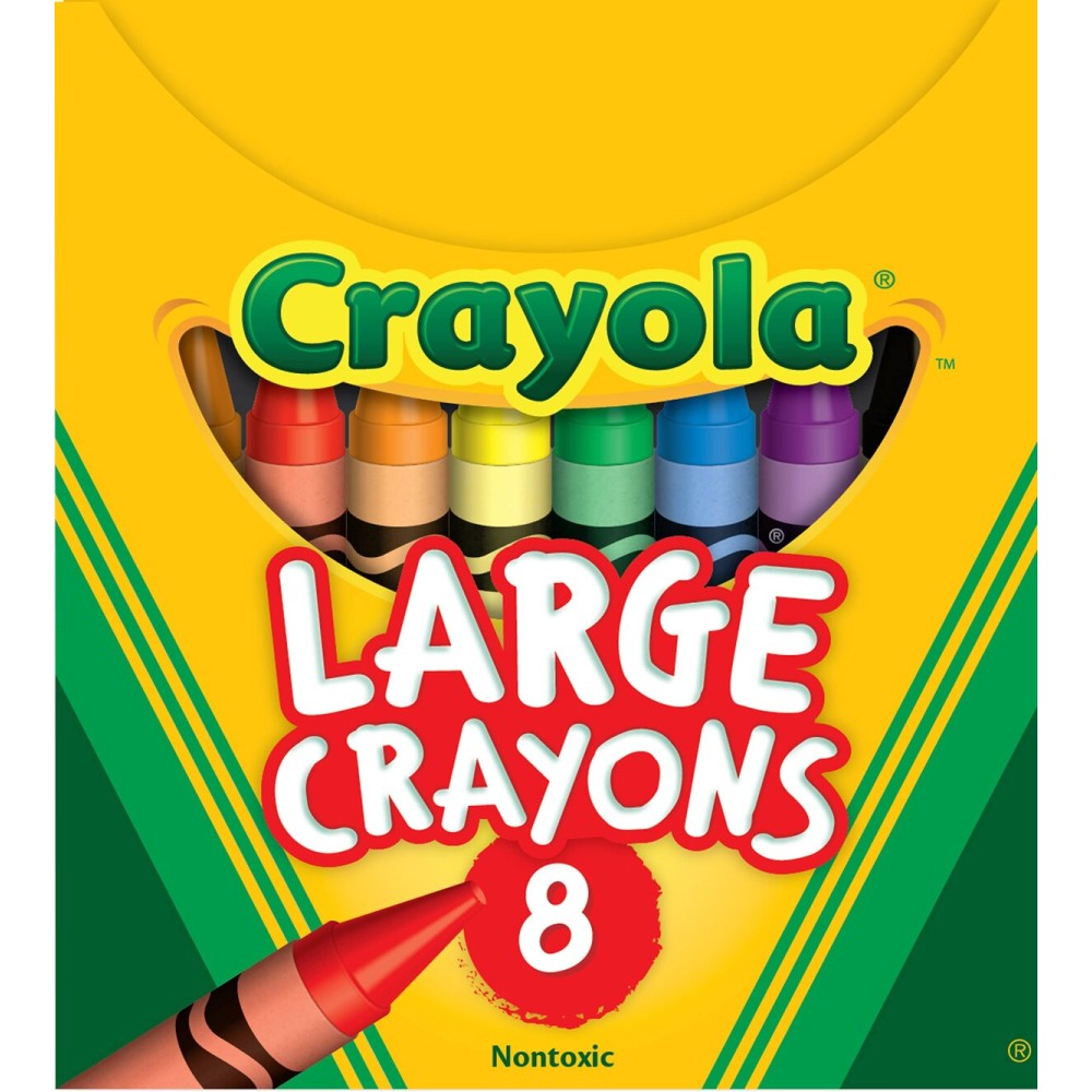 Crayola Large Crayons - Assorted (8 Count), Giant Crayons for Kids & Toddlers, Ages 2+ Crayola Large Crayons - Assorted (8 Count), Giant Crayons for Kids & Toddlers, Ages 2+