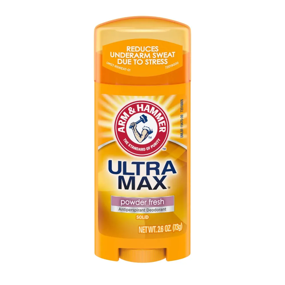 Arm & Hammer Ultra Max Antiperspirant Deodorant, Powder Fresh, Solid, 2.6 Ounce (Pack of 6) Arm & Hammer Ultra Max Antiperspirant Deodorant, Powder Fresh, Solid, 2.6 Ounce (Pack of 6)
