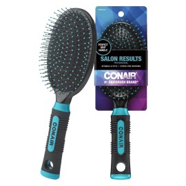 Conair Salon Results Hairbrush for Men and Women - Detangling Hair brush - Hairbrush for all hair types - Wire Bristles and Cushion Base Conair Salon Results Hairbrush for Men and Women - Detangling Hair brush - Hairbrush for all hair types - Wire Bristles and Cushion Base