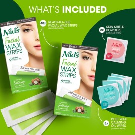 Nad\'s Facial Wax Strips, Fragrance free, 48 Count (Pack of 2) Nad\'s Facial Wax Strips, Fragrance free, 48 Count (Pack of 2)
