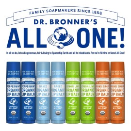 Dr. Bronner\'s - Organic Lip Balm (Peppermint, 0.15 ounce, 6-Pack) - Made with Organic Beeswax and Avocado Oil, For Dry Lips, Hands, Chin or Cheeks, Jojoba Oil for Added Moisture, Cooling and Hydrating Dr. Bronner\'s - Organic Lip Balm (Peppermint, 0.15 ounce, 6-Pack) - Made with Organic Beeswax and Avocado Oil, For Dry Lips, Hands, Chin or Cheeks, Jojoba Oil for Added Moisture, Cooling and Hydrating