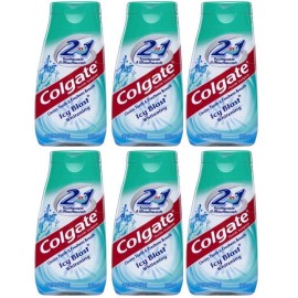 Colgate 2 in 1 Toothpaste Mouthwash Whitening 4.6 Tubes, Icy Blast, 27.6 Oz, Pack of 6