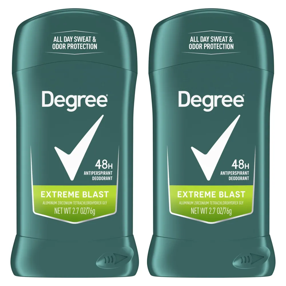 Degree Men Original Protection Antiperspirant Deodorant Extreme Blast Twin Pack 48-Hour Sweat and Odor Protection Antiperspirant For Men 2.7 oz