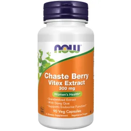 NOW Supplements, Chaste Berry Vitex Extract 300 mg with Dong Quai, Women\'s Health*, 90 Veg Capsules