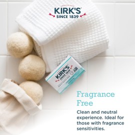 Kirk\'s Castile Bar Soap for Men, Women & Children - Made with Premium Coconut Oil, Sensitive Skin Formula- Vegan & Non GMO- Fragrance Free- 4 oz. Bars 6 Pack Kirk\'s Castile Bar Soap for Men, Women & Children - Made with Premium Coconut Oil, Sensitive Skin Formula- Vegan & Non GMO- Fragrance Free- 4 oz. Bars 6 Pack