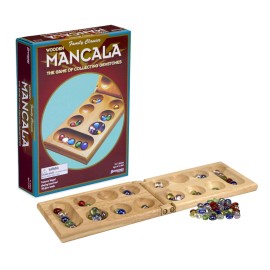 Pressman Mancala Board Game | Fun Classic Table for Adults & Kids | Includes 48 Plastic Mancala Stones and Wood Hinged Playing Board | 2 Players, Ages 6+ Pressman Mancala Board Game | Fun Classic Table for Adults & Kids | Includes 48 Plastic Mancala Stones and Wood Hinged Playing Board | 2 Players, Ages 6+