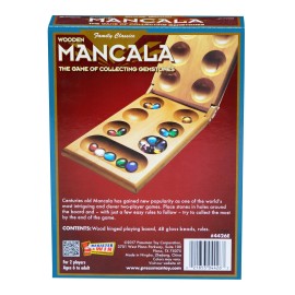 Pressman Mancala Board Game | Fun Classic Table for Adults & Kids | Includes 48 Plastic Mancala Stones and Wood Hinged Playing Board | 2 Players, Ages 6+ Pressman Mancala Board Game | Fun Classic Table for Adults & Kids | Includes 48 Plastic Mancala Stones and Wood Hinged Playing Board | 2 Players, Ages 6+