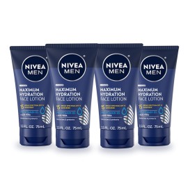 NIVEA MEN Maximum Hydration Face Lotion, Face Lotion with Broad Spectrum SPF 15 Sunscreen for Men, 4 Pack of 2.5 Fl Oz Tubes NIVEA MEN Maximum Hydration Face Lotion, Face Lotion with Broad Spectrum SPF 15 Sunscreen for Men, 4 Pack of 2.5 Fl Oz Tubes