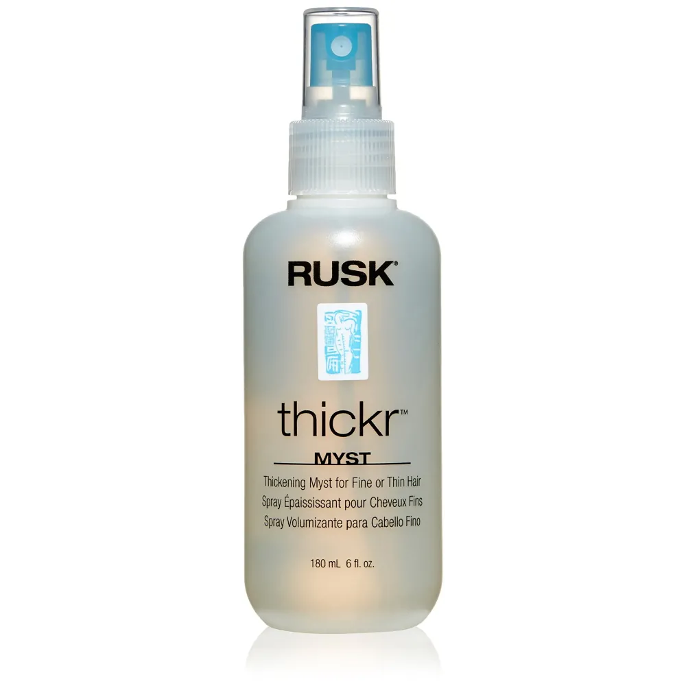 RUSK Designer Collection Thicker Thickening Myst for Fine or Thin Hair, Provides Body, Volume, and Texture, 6 fl. oz RUSK Designer Collection Thicker Thickening Myst for Fine or Thin Hair, Provides Body, Volume, and Texture, 6 fl. oz