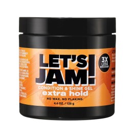 SoftSheen-Carson Let\'s Jam! Shining and Conditioning Hair Gel by Dark and Lovely, Extra Hold, All Hair Types, Styling Gel Great for Braiding, Twisting & Smooth Edges, Extra Hold, 4.4 oz