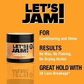 SoftSheen-Carson Let\'s Jam! Shining and Conditioning Hair Gel by Dark and Lovely, Extra Hold, All Hair Types, Styling Gel Great for Braiding, Twisting & Smooth Edges, Extra Hold, 4.4 oz
