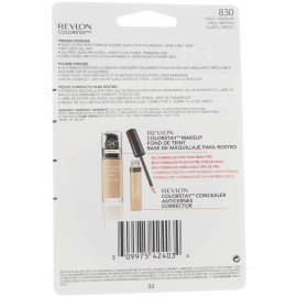 Revlon ColorStay Pressed Powder with SoftFlex, Light Medium 830, 0.3 Ounces (Pack of 2) Revlon ColorStay Pressed Powder with SoftFlex, Light Medium 830, 0.3 Ounces (Pack of 2)