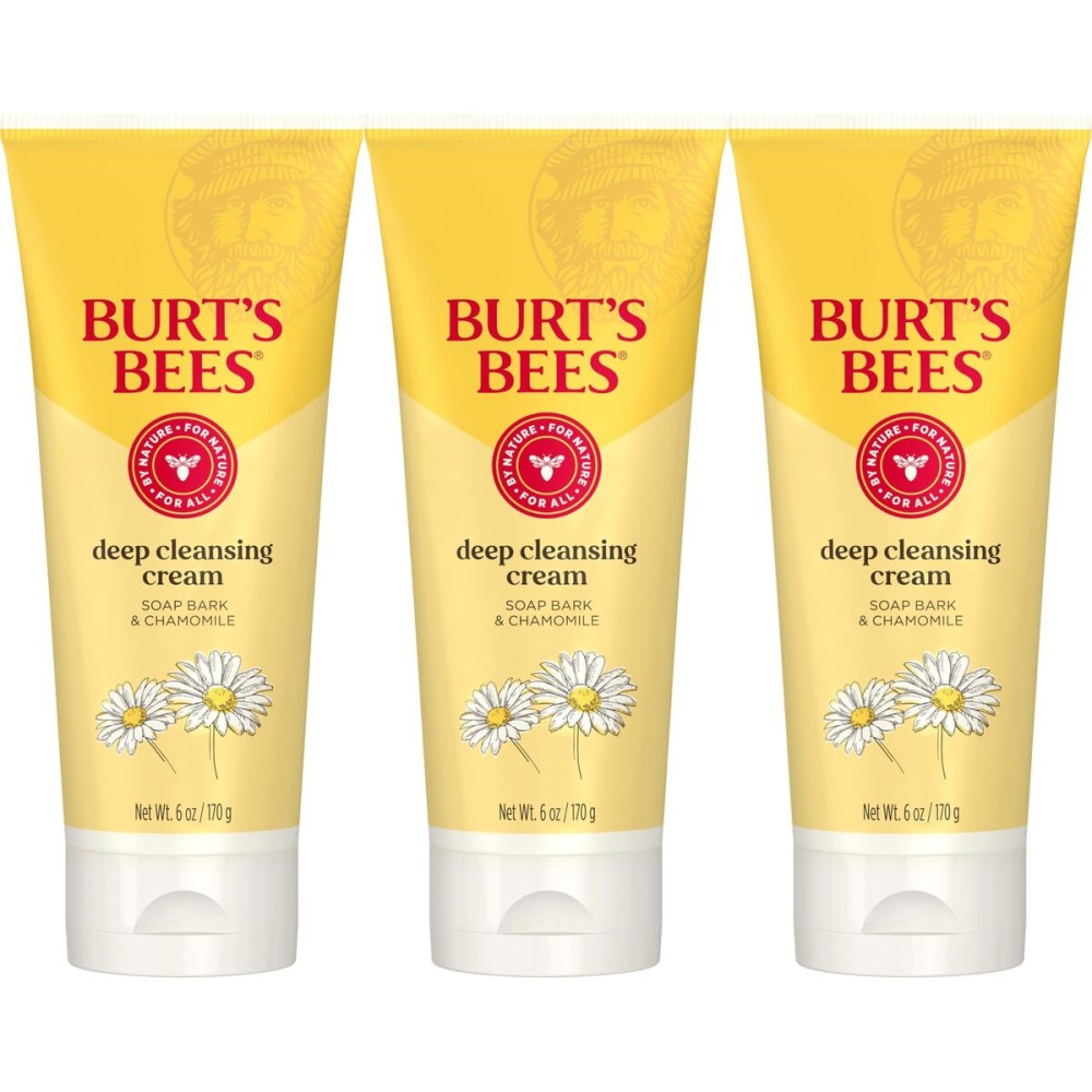 Burt\'s Bees Face Wash, Deep Facial Cleansing Cream, College Back to School Dorm Essentials, All Natural Cleanser with Chamomile, 6 Ounce (Pack of 3) (Packaging May Vary) Burt\'s Bees Face Wash, Deep Facial Cleansing Cream, College Back to School Dorm Essentials, All Natural Cleanser with Chamomile, 6 Ounce (Pack of 3) (Packaging May Vary)