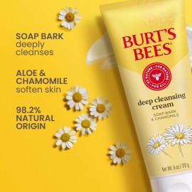 Burt\'s Bees Face Wash, Deep Facial Cleansing Cream, College Back to School Dorm Essentials, All Natural Cleanser with Chamomile, 6 Ounce (Pack of 3) (Packaging May Vary) Burt\'s Bees Face Wash, Deep Facial Cleansing Cream, College Back to School Dorm Essentials, All Natural Cleanser with Chamomile, 6 Ounce (Pack of 3) (Packaging May Vary)