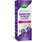 Nature\'s Way Sambucus Elderberry Immune Syrup for Kids Ages 2+, with Echinacea & Propolis, Daily Immune Support*, Vegetarian, Berry Flavored, 8 Fl Oz