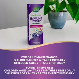 Nature\'s Way Sambucus Elderberry Immune Syrup for Kids Ages 2+, with Echinacea & Propolis, Daily Immune Support*, Vegetarian, Berry Flavored, 8 Fl Oz Nature\'s Way Sambucus Elderberry Immune Syrup for Kids Ages 2+, with Echinacea & Propolis, Daily Immune Support*, Vegetarian, Berry Flavored, 8 Fl Oz