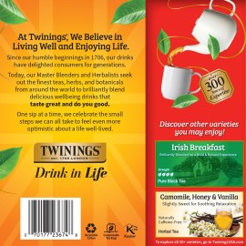 Twinings English Breakfast Black Tea Individually Wrapped Bags, 100 Count (Pack of 1), Smooth, Flavourful, and Robust, Caffeinated, Enjoy Hot or Iced | Packaging May Vary