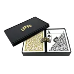 Copag 1546 Design 100% Plastic Playing Cards, Poker Size (Standard) Black/Gold (Jumbo Index, 1 Set)