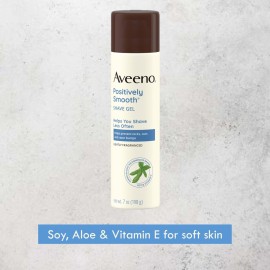 Aveeno Positively Smooth Moisturizing Shave Gel with Soy, Aloe & Vitamin E helps Prevent Nicks, Cuts & Razor Bumps, Creamy Shave Gel for a Close, Smooth Shave, Lightly Fragranced, 7 oz, 6 Pack Aveeno Positively Smooth Moisturizing Shave Gel with Soy, Aloe & Vitamin E helps Prevent Nicks, Cuts & Razor Bumps, Creamy Shave Gel for a Close, Smooth Shave, Lightly Fragranced, 7 oz, 6 Pack