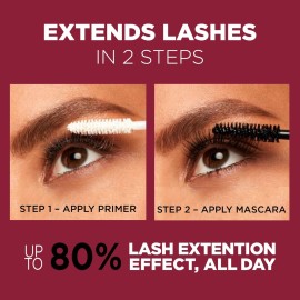 L\'Oreal Paris Makeup Double Extend Tubing Mascara, Lengthening 2 Step Mascara, Smudgeproof, Black L\'Oreal Paris Makeup Double Extend Tubing Mascara, Lengthening 2 Step Mascara, Smudgeproof, Black