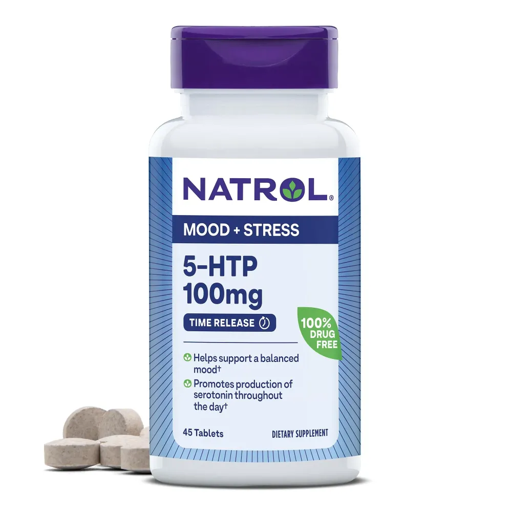 Natrol 5-HTP 100mg, Dietary Supplement Helps Support a Balanced Mood, 90 Time Release Tablets, 22-45 Day Supply Natrol 5-HTP 100mg, Dietary Supplement Helps Support a Balanced Mood, 90 Time Release Tablets, 22-45 Day Supply