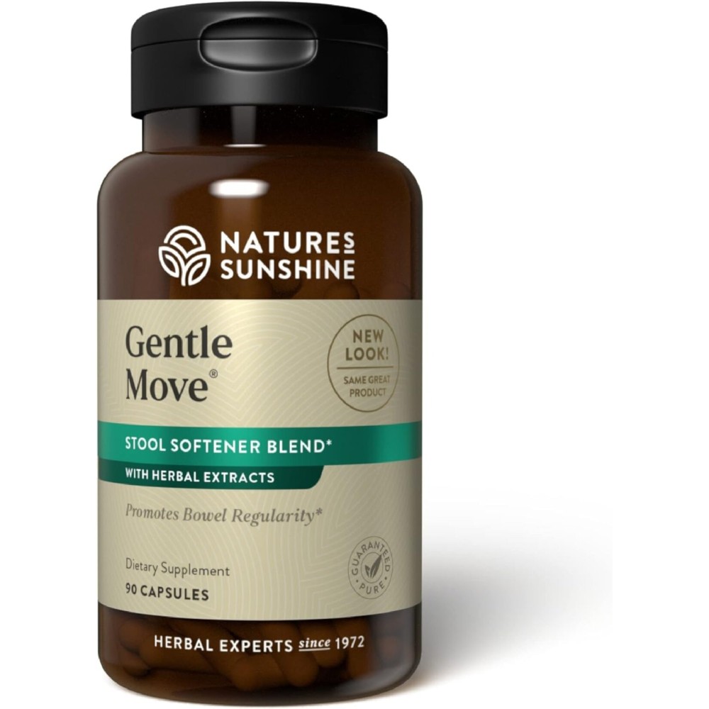 Nature\'s Sunshine Gentle Move: Experience Daily Digestive Support and Natural Constipation Relief with Natural Fiber for Soft Stools & Regularity, 90 Capsules Nature\'s Sunshine Gentle Move: Experience Daily Digestive Support and Natural Constipation Relief with Natural Fiber for Soft Stools & Regularity, 90 Capsules