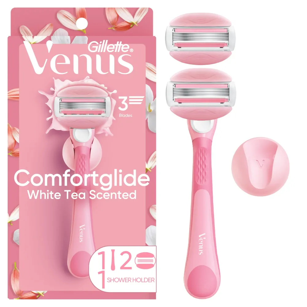 Gillette Venus ComfortGlide White Tea Women\'s Razor - 1 Handle + 2 Refills Gillette Venus ComfortGlide White Tea Women\'s Razor - 1 Handle + 2 Refills