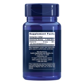 Life Extension Low Dose Vitamin K2 - Supports Arterial Health - Non-GMO, Gluten-Free - 90 Softgels Life Extension Low Dose Vitamin K2 - Supports Arterial Health - Non-GMO, Gluten-Free - 90 Softgels