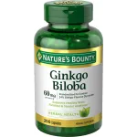 Nature\'s Bounty Ginkgo Biloba, Supports Healthy Brain Function, Herbal Supplement, 60 Mg, 200 Capsules