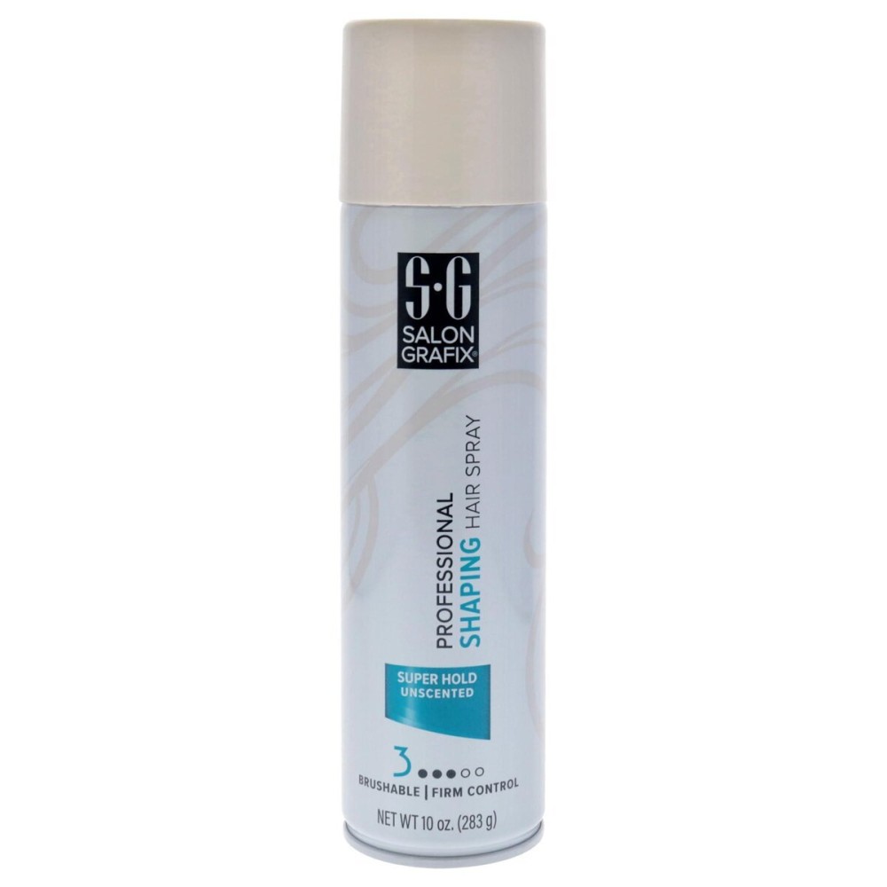 Salon Grafix Shaping Hair Spray Super Hold - Flexible and Brushable - Hairspray for Women and Men - Professional Quality Results - Unscented - 10 oz Salon Grafix Shaping Hair Spray Super Hold - Flexible and Brushable - Hairspray for Women and Men - Professional Quality Results - Unscented - 10 oz