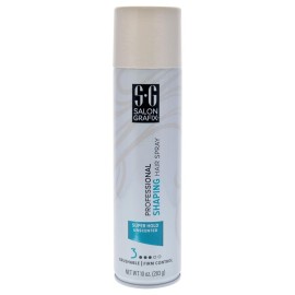 Salon Grafix Shaping Hair Spray Super Hold - Flexible and Brushable - Hairspray for Women and Men - Professional Quality Results - Unscented - 10 oz