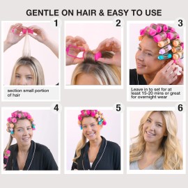 Conair Foam Hair Rollers - 48 Count, Assorted Colors - Heatless Curls, Overnight Curls, Foam Rollers with Storage Case