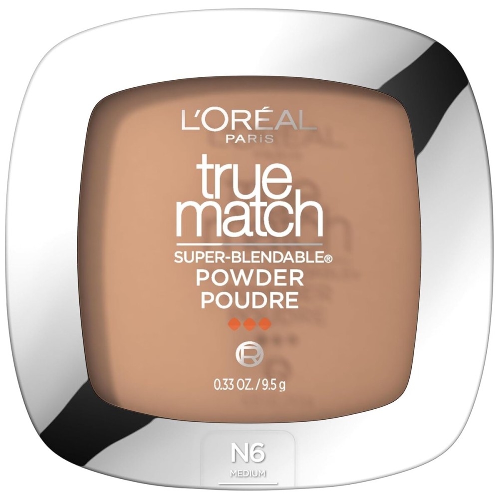L\'Oreal Paris True Match Super Blendable Oil Free Powder Foundation, N6 Medium, 0.33 oz, Packaging May Vary L\'Oreal Paris True Match Super Blendable Oil Free Powder Foundation, N6 Medium, 0.33 oz, Packaging May Vary