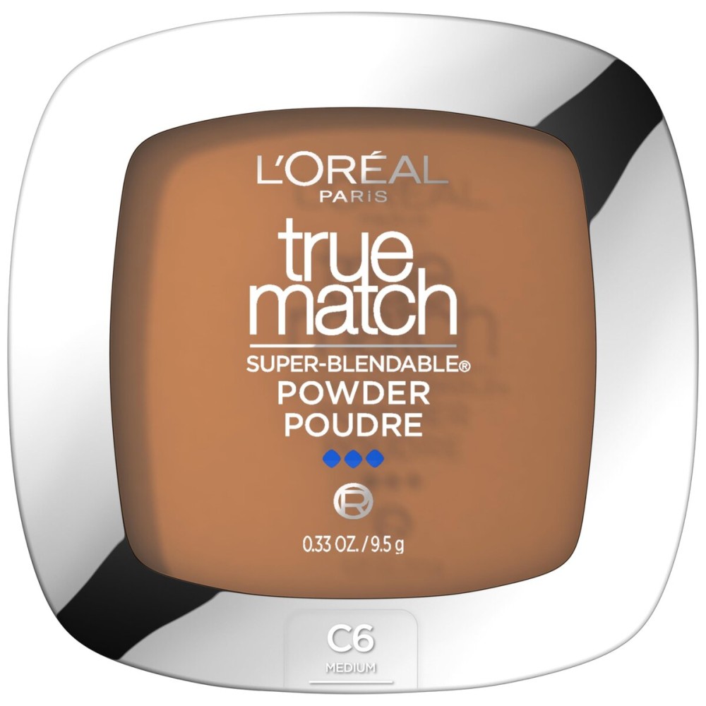 L\'Oreal Paris True Match Super Blendable Oil Free Powder Foundation, C6 Medium, 0.33 oz, Packaging May Vary
