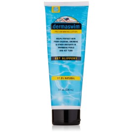 DERMASWIM Pre-Swim Lotion for Chlorine Protection - 8 fl oz | 97.5% Natural & Paraben-Free | Vitamin-Enriched with Aloe & Green Tea | Shields & Moisturizes Skin Before Swimming in Pools or Hot Tubs DERMASWIM Pre-Swim Lotion for Chlorine Protection - 8 fl oz | 97.5% Natural & Paraben-Free | Vitamin-Enriched with Aloe & Green Tea | Shields & Moisturizes Skin Before Swimming in Pools or Hot Tubs