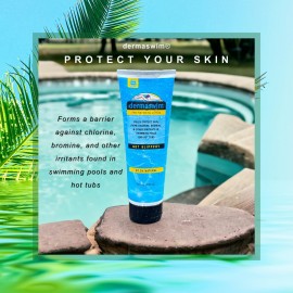 DERMASWIM Pre-Swim Lotion for Chlorine Protection - 8 fl oz | 97.5% Natural & Paraben-Free | Vitamin-Enriched with Aloe & Green Tea | Shields & Moisturizes Skin Before Swimming in Pools or Hot Tubs