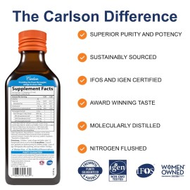 Carlson - Kid\'s The Very Finest Fish Oil, 800 mg Omega-3s, Norwegian, Sustainably Sourced, Orange, 200 mL Carlson - Kid\'s The Very Finest Fish Oil, 800 mg Omega-3s, Norwegian, Sustainably Sourced, Orange, 200 mL