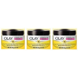Olay Face Moisturizer Complete All Day UV Moisture Cream with Sunscreen SPF 15, Normal Skin, 2 Fl Oz (Pack of 3)