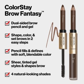Revlon Eyebrow Gel & Pencil, ColorStay Brow Fantasy 2-in-1 Eye Makeup, Longwearing with Precision Tip, 104 Dark Blonde, 0.04 Oz Revlon Eyebrow Gel & Pencil, ColorStay Brow Fantasy 2-in-1 Eye Makeup, Longwearing with Precision Tip, 104 Dark Blonde, 0.04 Oz