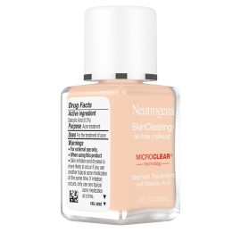 Neutrogena SkinClearing Oil-Free Acne and Blemish Fighting Liquid Foundation with.5% Salicylic Acid Acne Medicine, Shine Controlling Makeup for Acne Prone Skin, 40 Nude, 1 fl. oz