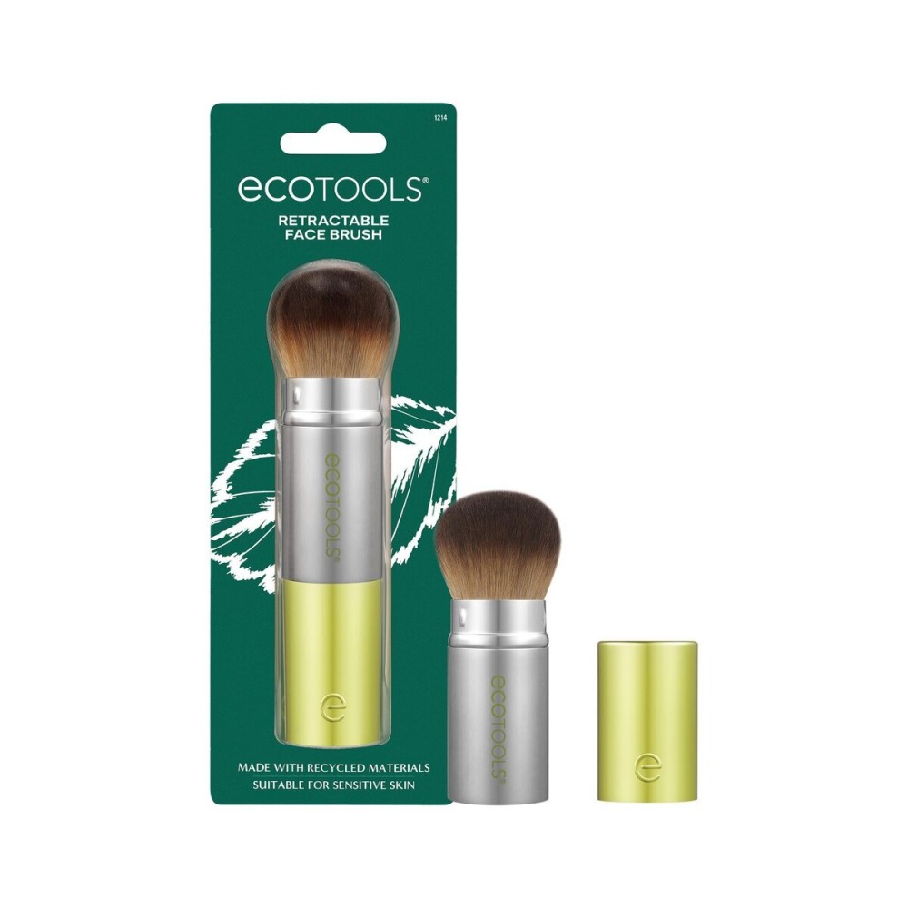 EcoTools Retractable Face Makeup Brush, Kabuki Brush for Foundation, Blush, Bronzer, & Powder, Travel Friendly & Perfect for On The Go, Eco Friendly, Synthetic & Cruelty Free Bristles, 1 Count EcoTools Retractable Face Makeup Brush, Kabuki Brush for Foundation, Blush, Bronzer, & Powder, Travel Friendly & Perfect for On The Go, Eco Friendly, Synthetic & Cruelty Free Bristles, 1 Count